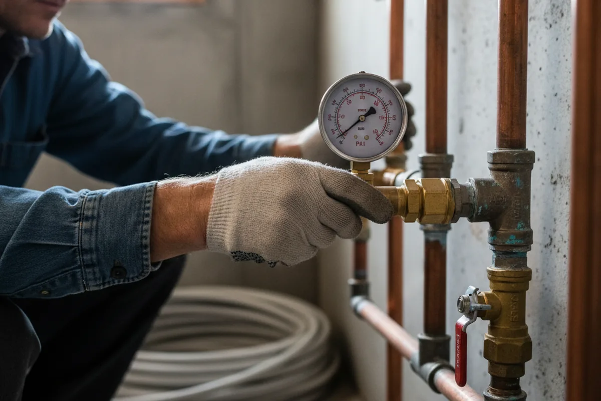 Pressure testing a repaired line during Water Line Repair in Cedar City